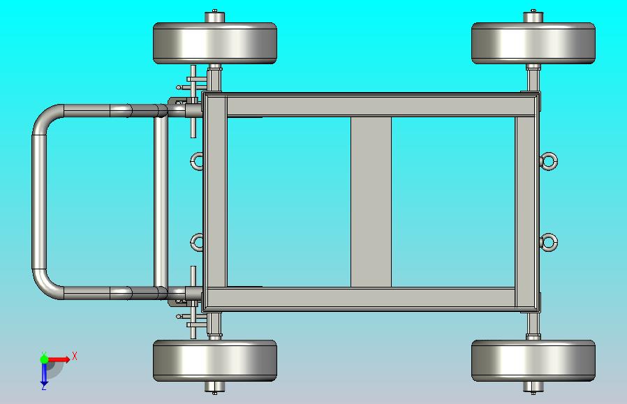 通用推行式手推车简易模型3D图纸 STEP格式