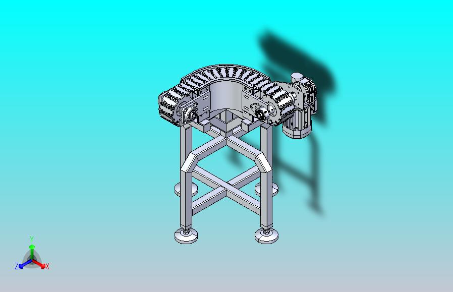 90度柔性链输送机结构3D图纸 STEP格式