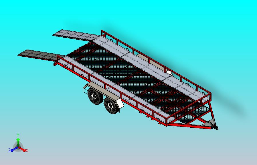 牵引拖车3D数模图纸 Solidworks设计 附IGS