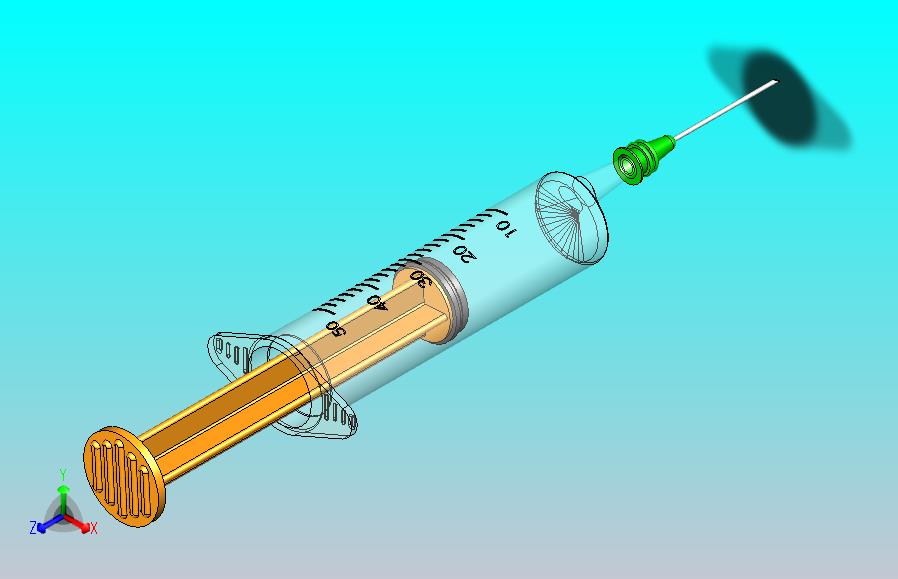 一次性打针筒注射器简易模型3D图纸模型