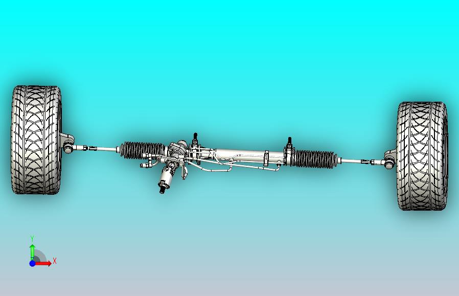齿轮齿条式转向系统3D模型图纸 Power steering 3D数模