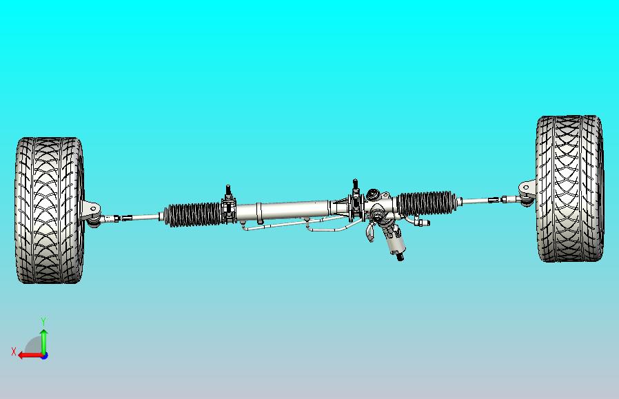 齿轮齿条式转向系统3D模型图纸 Power steering 3D数模