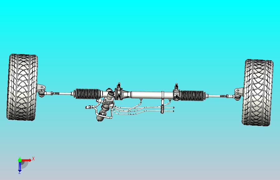 齿轮齿条式转向系统3D模型图纸 Power steering 3D数模