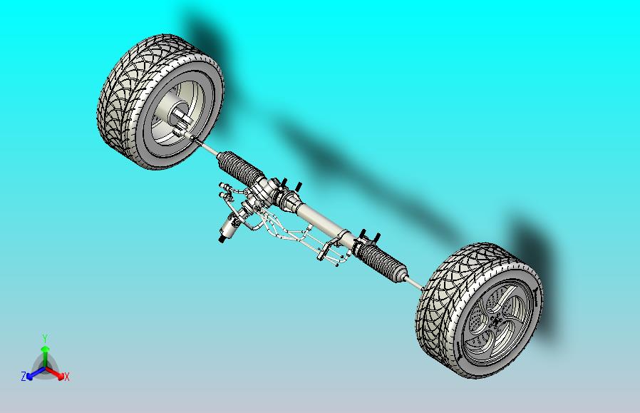 齿轮齿条式转向系统3D模型图纸 Power steering 3D数模