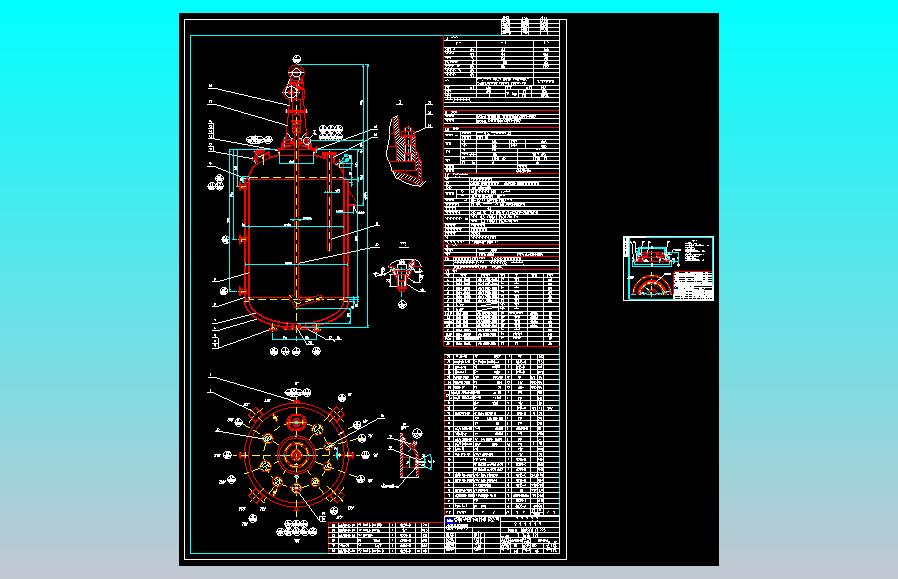F12500L搪瓷反应罐cad图CAD设计图