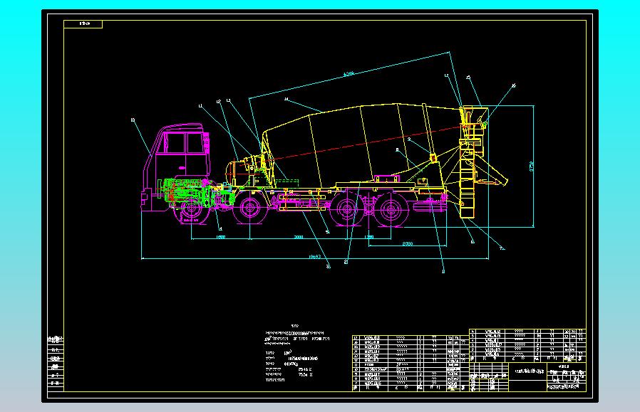 混凝土搅拌运输车AUTOCAD DWG图纸