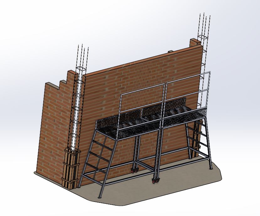 1.5米带护栏建筑施工平台