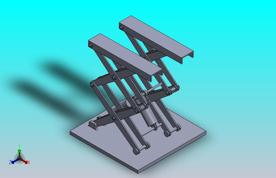 剪式升降机构3D数模图纸 Solidworks设计