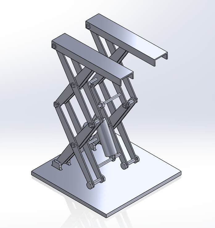 剪式升降机构3D数模图纸 Solidworks设计