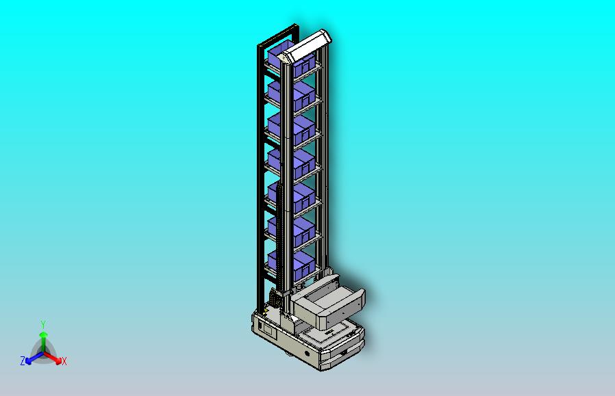 多层仓储自动导引车(AGV)3D图纸 STEP格式