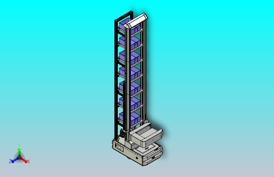 多层仓储自动导引车（AGV）3D图纸 STEP格式