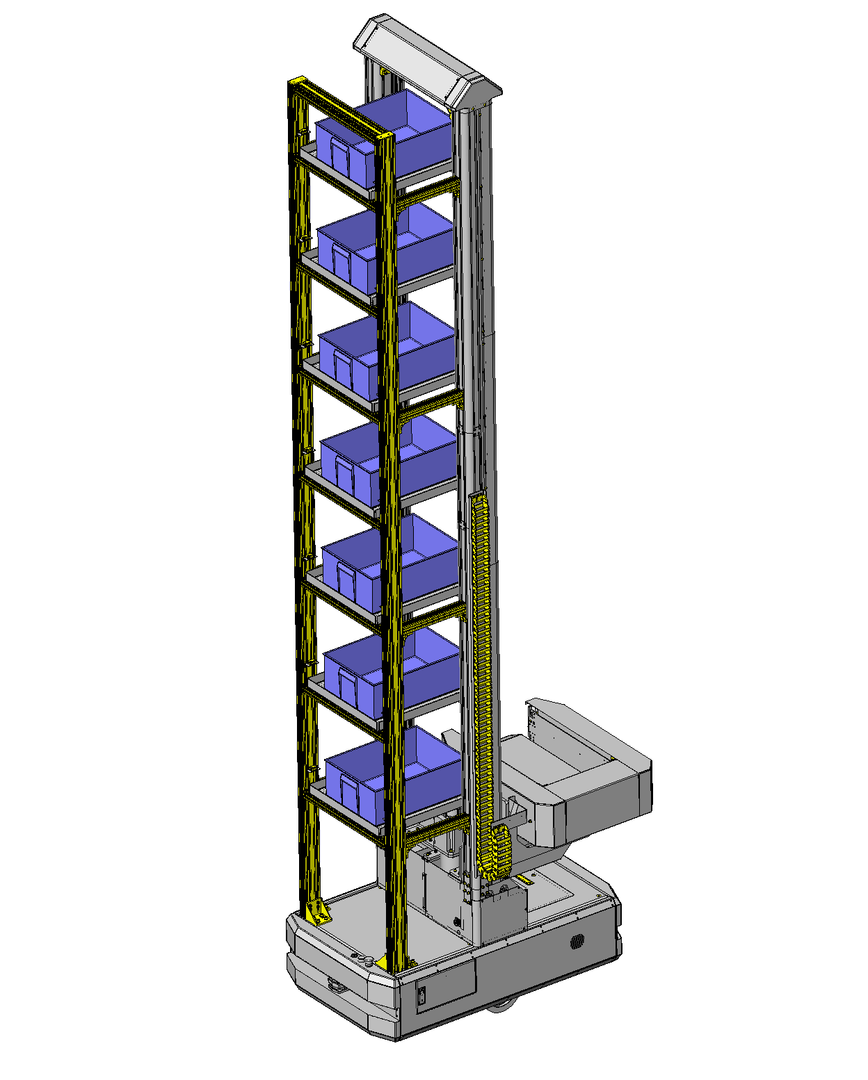 多层仓储自动导引车（AGV）3D图纸 STEP格式