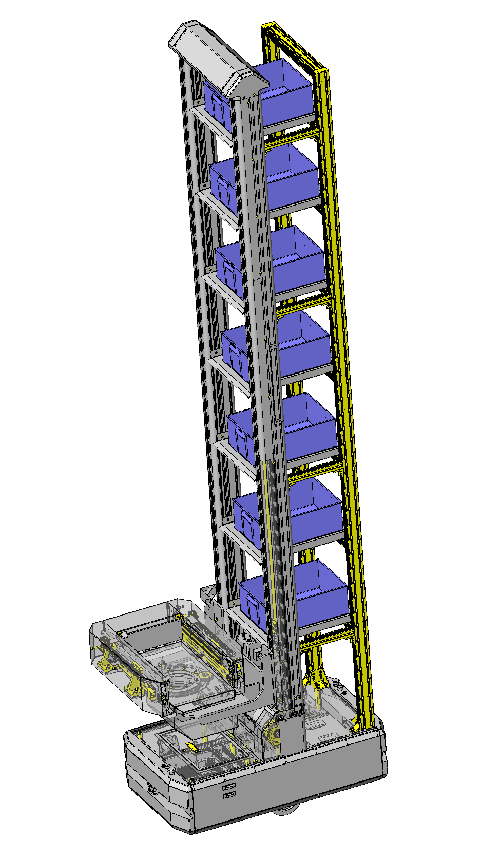 多层仓储自动导引车（AGV）3D图纸 STEP格式
