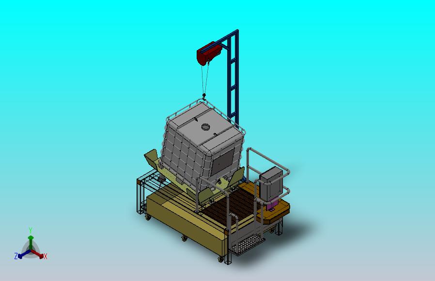 物料油桶固定站3D数模图纸 Solidworks20设计