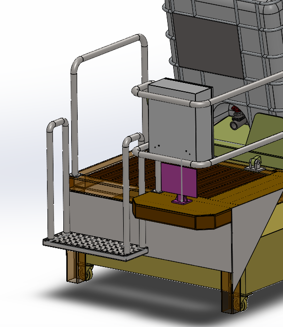 物料油桶固定站3D数模图纸 Solidworks20设计