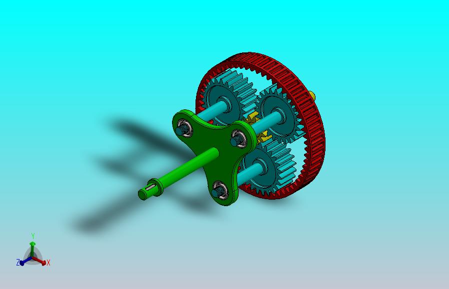 行星齿轮系统案例简易模型3D图纸 Solidworks设计
