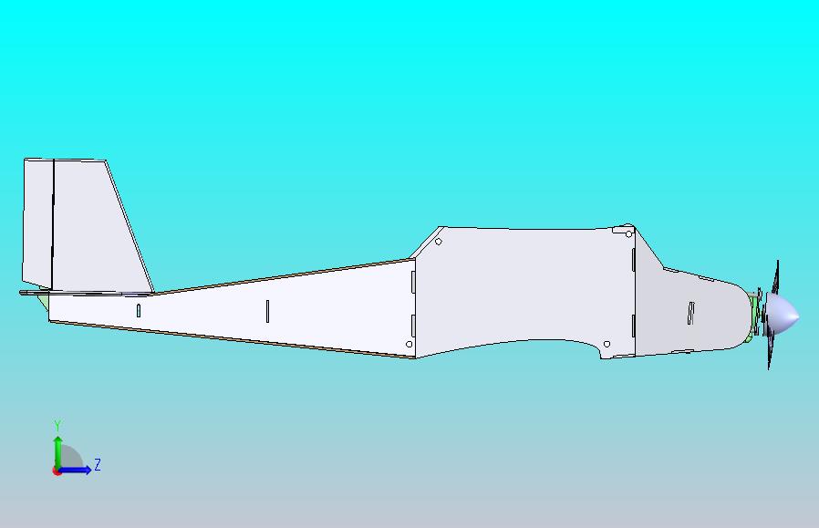WF77型双层机翼飞机航模结构3D图纸 附平面工程图