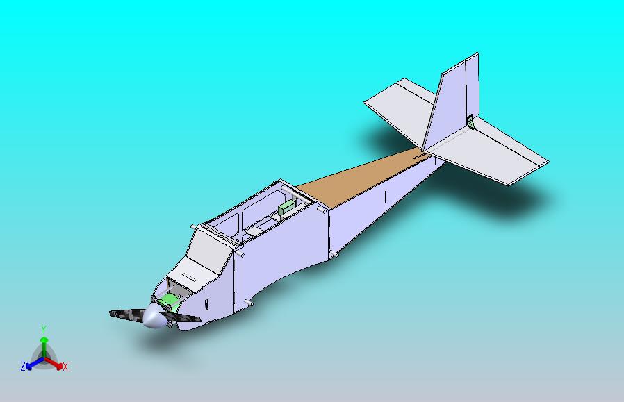 WF77型双层机翼飞机航模结构3D图纸 附平面工程图