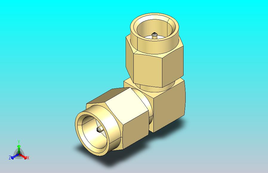 SMA公头至SMA公头90度连接器