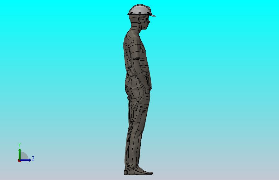 工人 175cm + 头盔