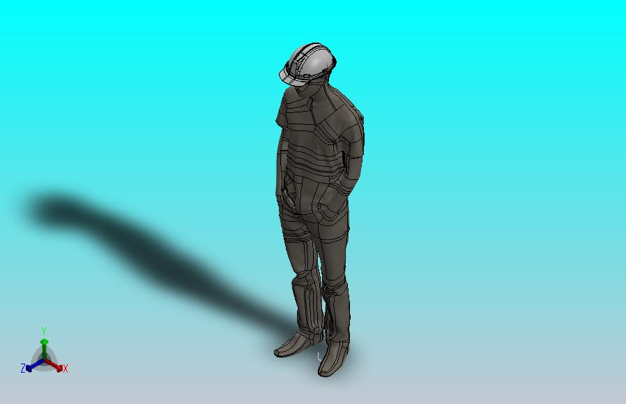 工人 175cm + 头盔
