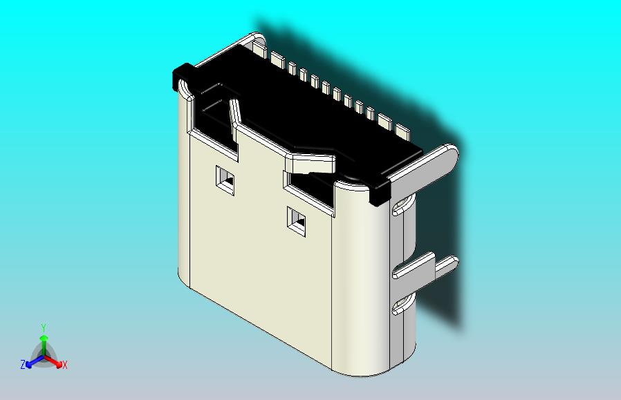 直角16P母型C SMD USB连接器ROHS