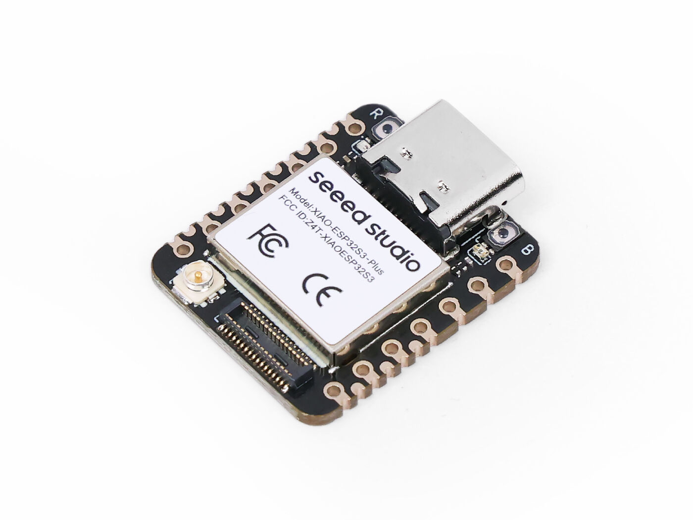 Seeed Studio XIAO ESP32S3 Plus由ESP32-S3的240MHz Xtensa 32位LX7双核处理器提供支持，为小巧多功能的XIAO ESP32S3带来了更多的SMD引脚