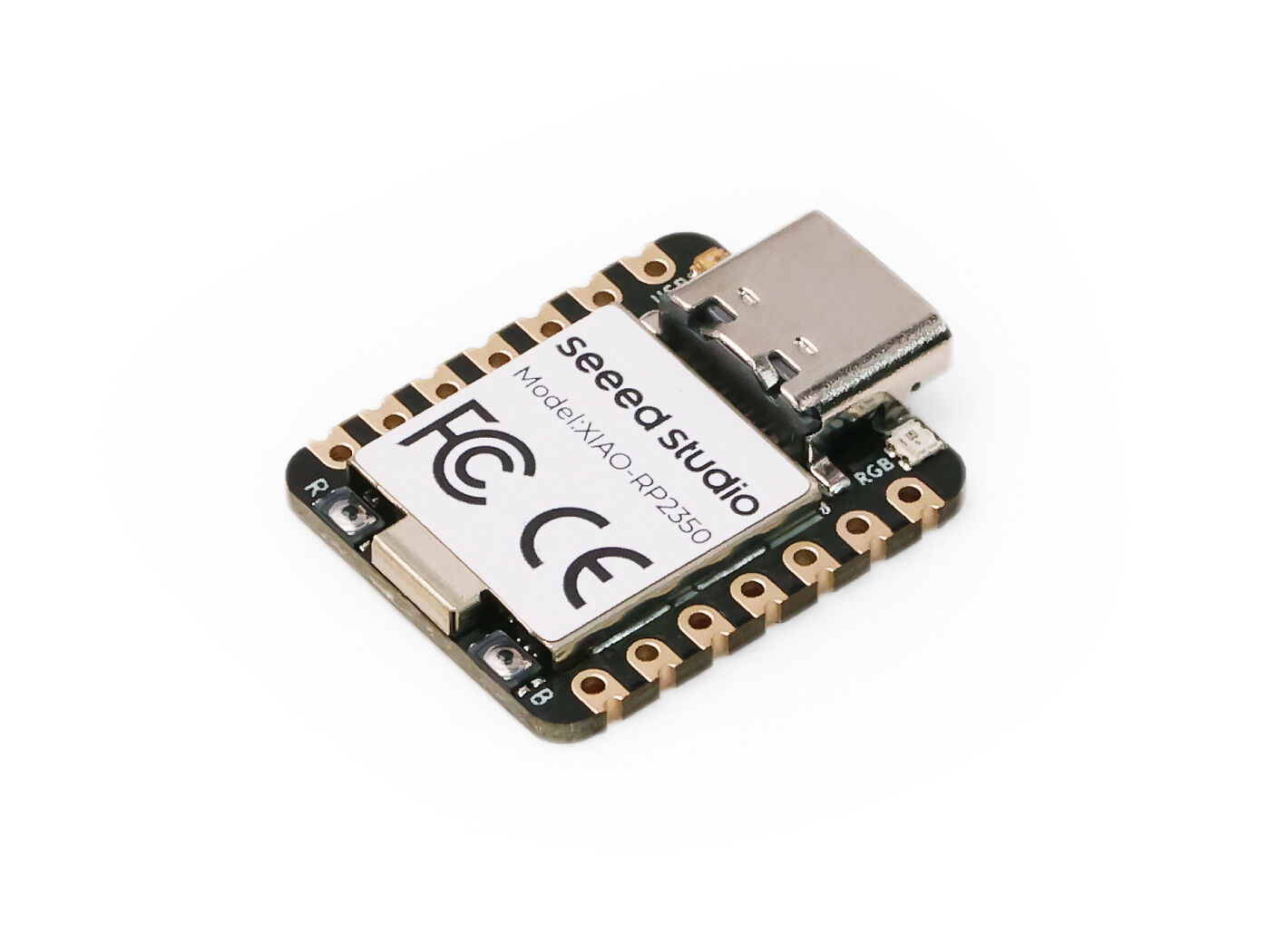 XIAO RP2350将Raspberry Pi RP2350的强大功能(运行频率为150MHz、带FPU的双Arm Cortex-M33内核的可切换架构，以及双开放硬件hazard 3 RISC-V内核，增强的安全性和加密)融入到经典的XIAO外形中