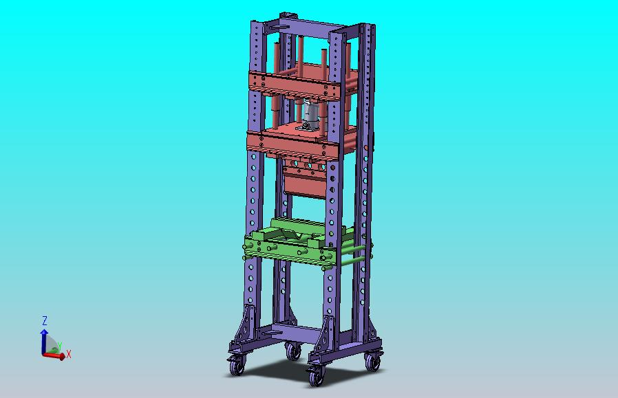 10吨液压折弯机3D数模图纸 Solidworks18设计