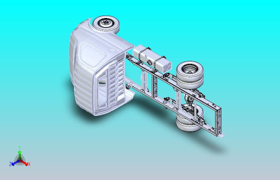 底盘（轴距2850mm）驾驶室、车架、轮胎、燃油箱等机构