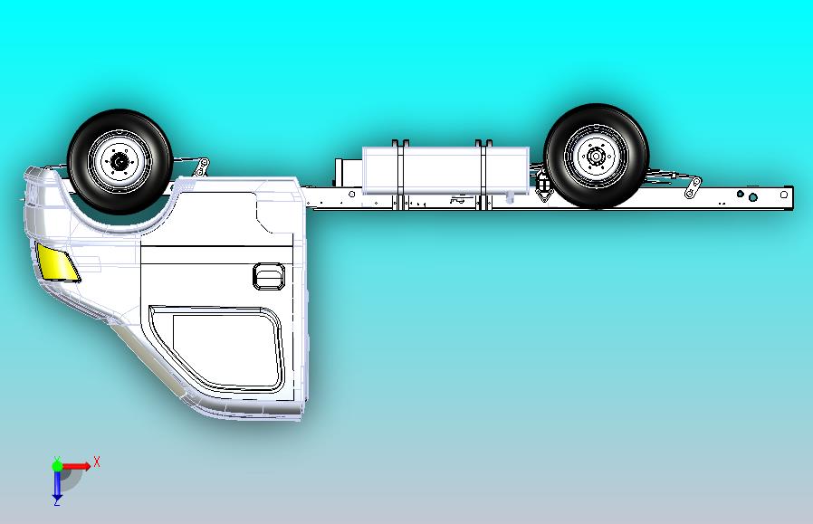 底盘（轴距2990mm）驾驶室、车架、轮胎、燃油箱、电瓶等机构