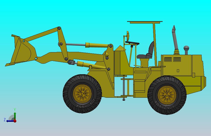 轮式装载机设计solidworks cad Model 13