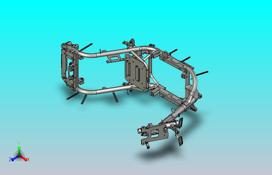 高细节电动滑板车底盘3D型号13