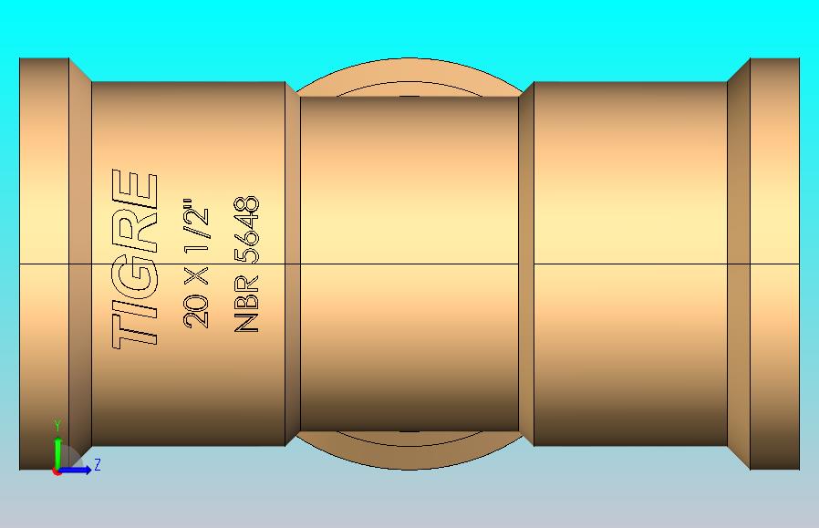 20毫米x 1-2英寸长三通