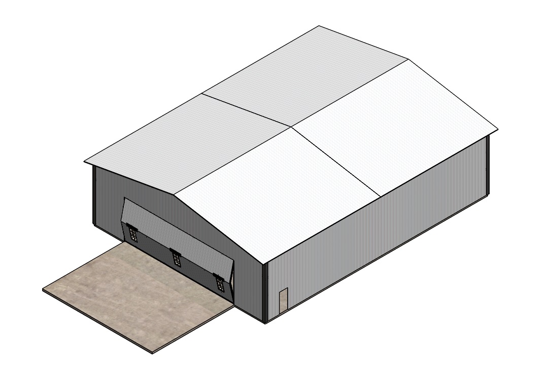 60英尺x 80ft英尺钢结构建筑机库