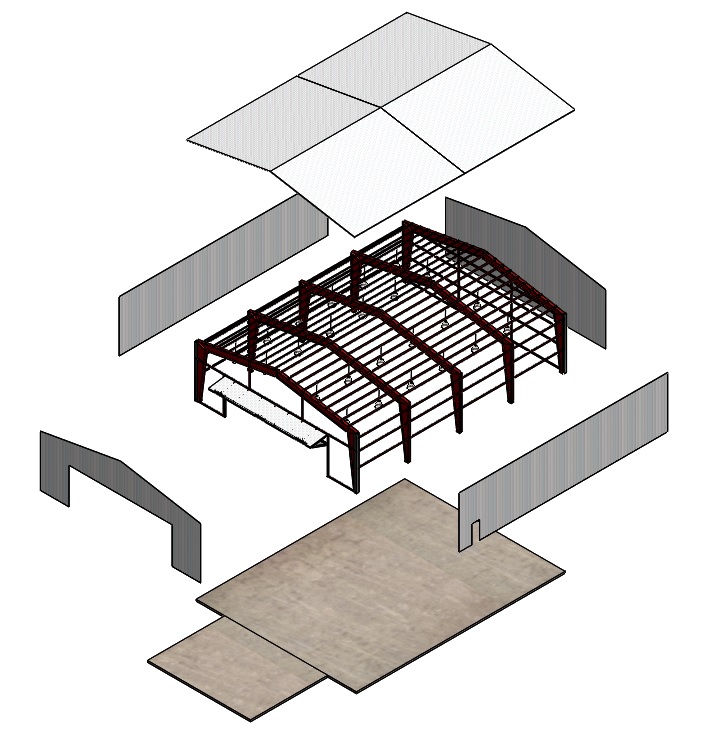 60英尺x 80ft英尺钢结构建筑机库