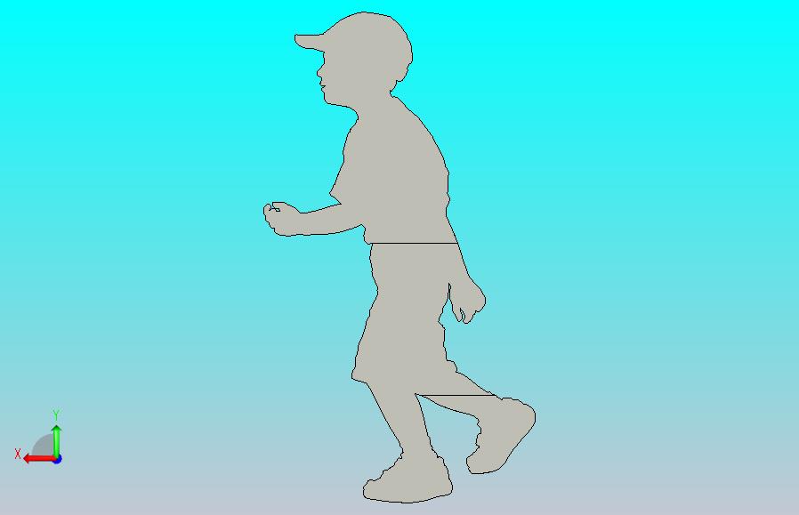 剪影用于演示的1比1比例人体轮廓(1)