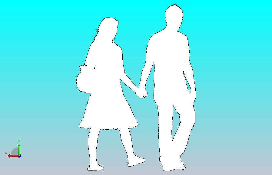 用于演示的1比1比例人体轮廓