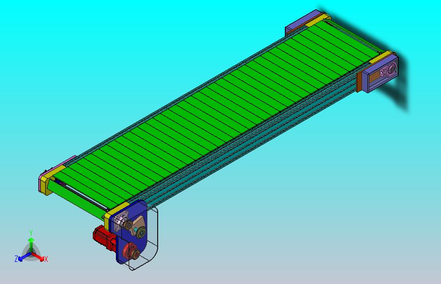 2米链板线3D模型