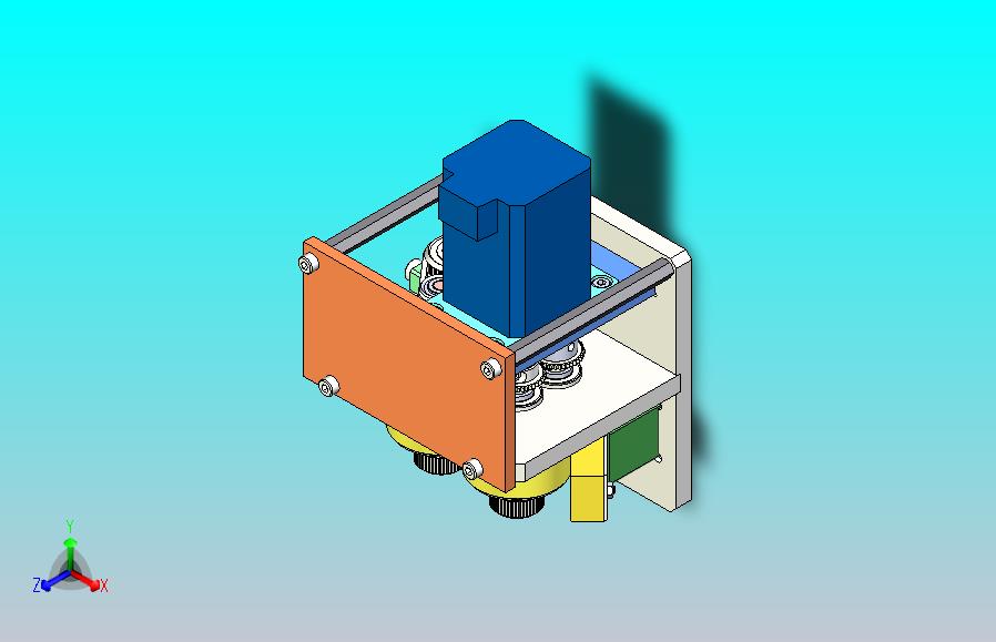 海绵清洁机构3D图纸