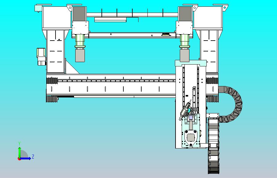 龙门式三维激光切割机3D图纸