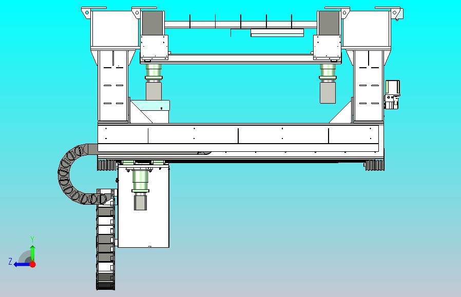 龙门式三维激光切割机3D图纸