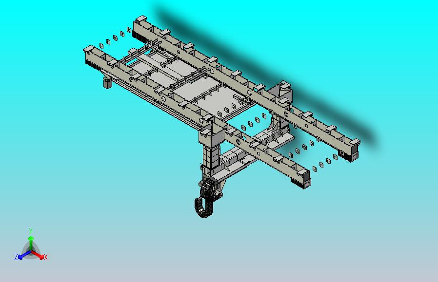龙门式三维激光切割机3D图纸