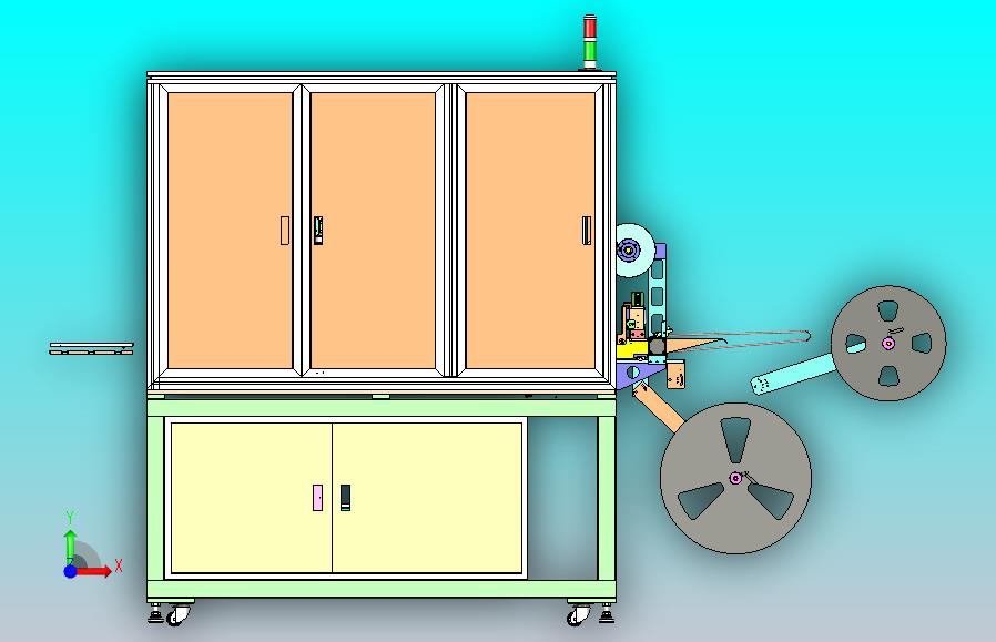 一款电感字符极性检测及包装设备3D模型