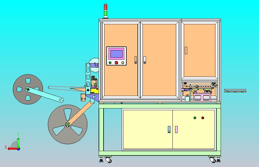一款电感字符极性检测及包装设备3D模型