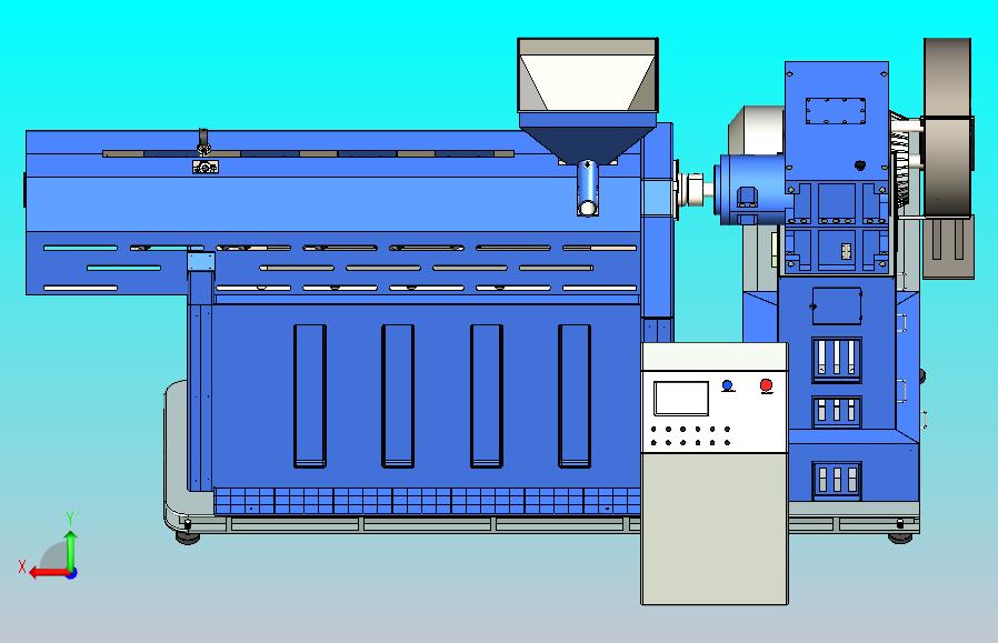 挤压机颗粒机3D图纸