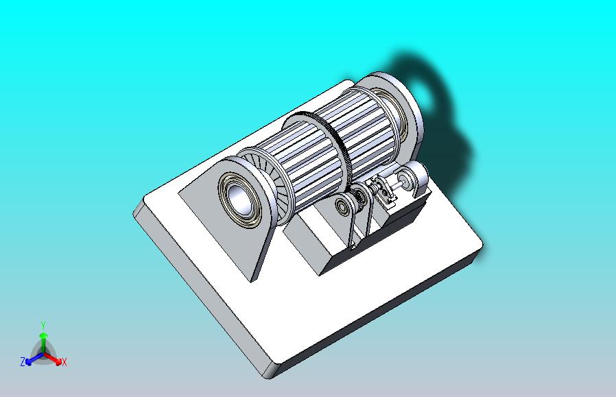 矿石球磨机3D图纸