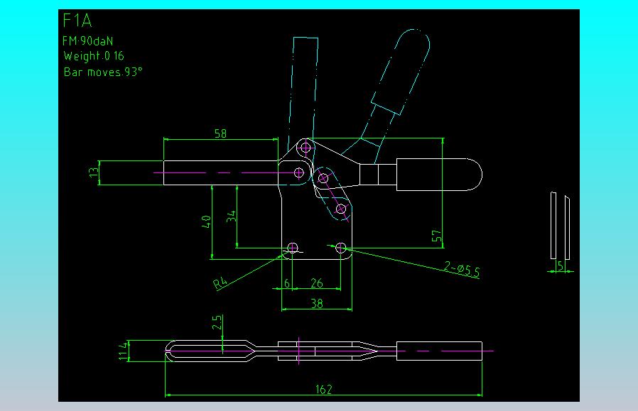F1A规格夹钳图纸CAD