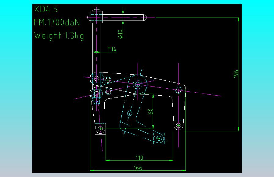 XD4.5规格夹钳图纸CAD