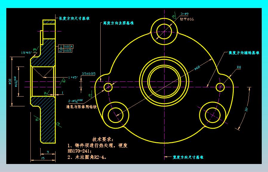泵盖图CAD图纸